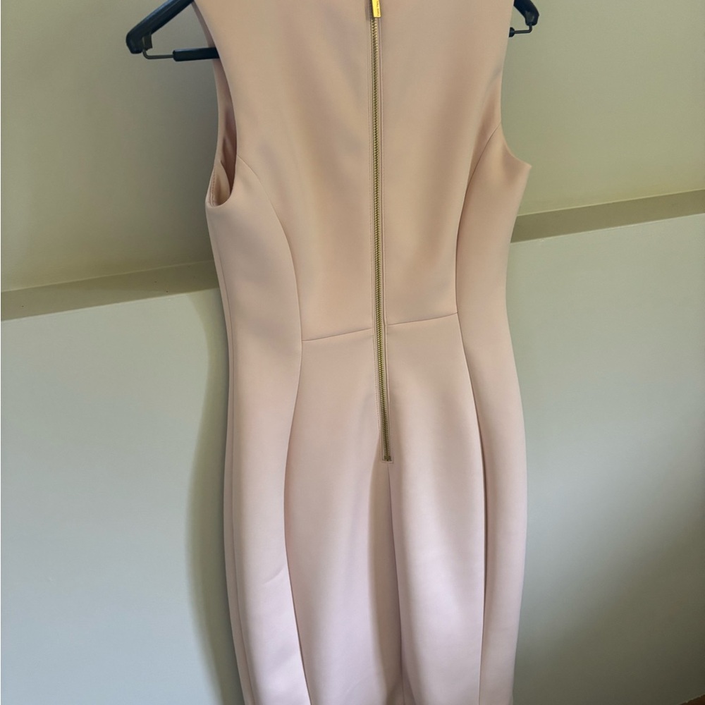 Calvin Klein Pink Sleeveless Sheath Dress Backless